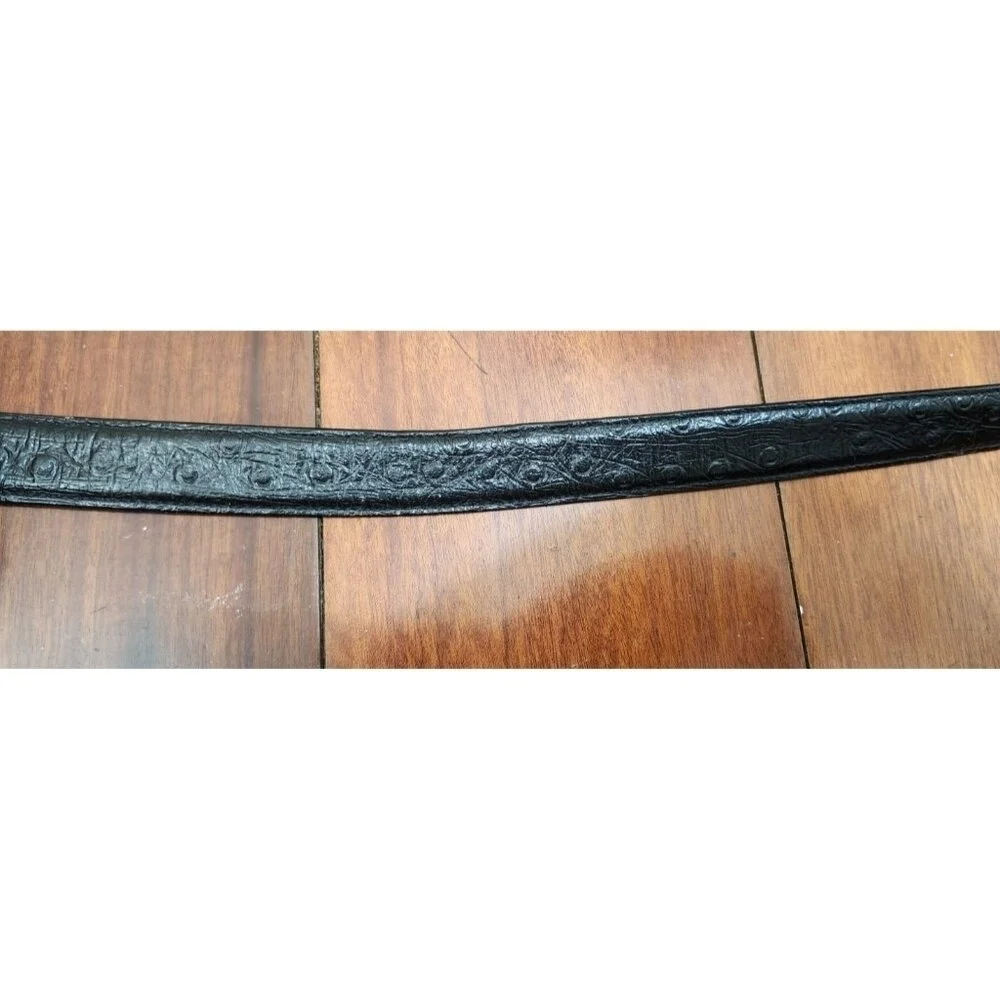 Genuine Full Quill Ostrich Black Leather Belt